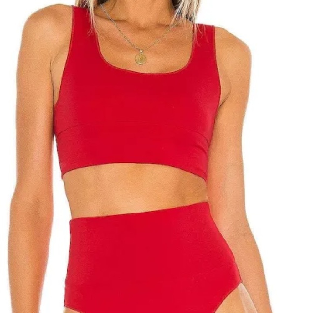 Red High-Waisted Bikini Set